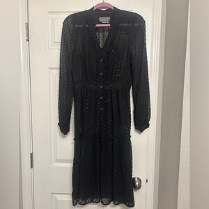 Anthropologie Elegant Black Button-Down Dress size 8